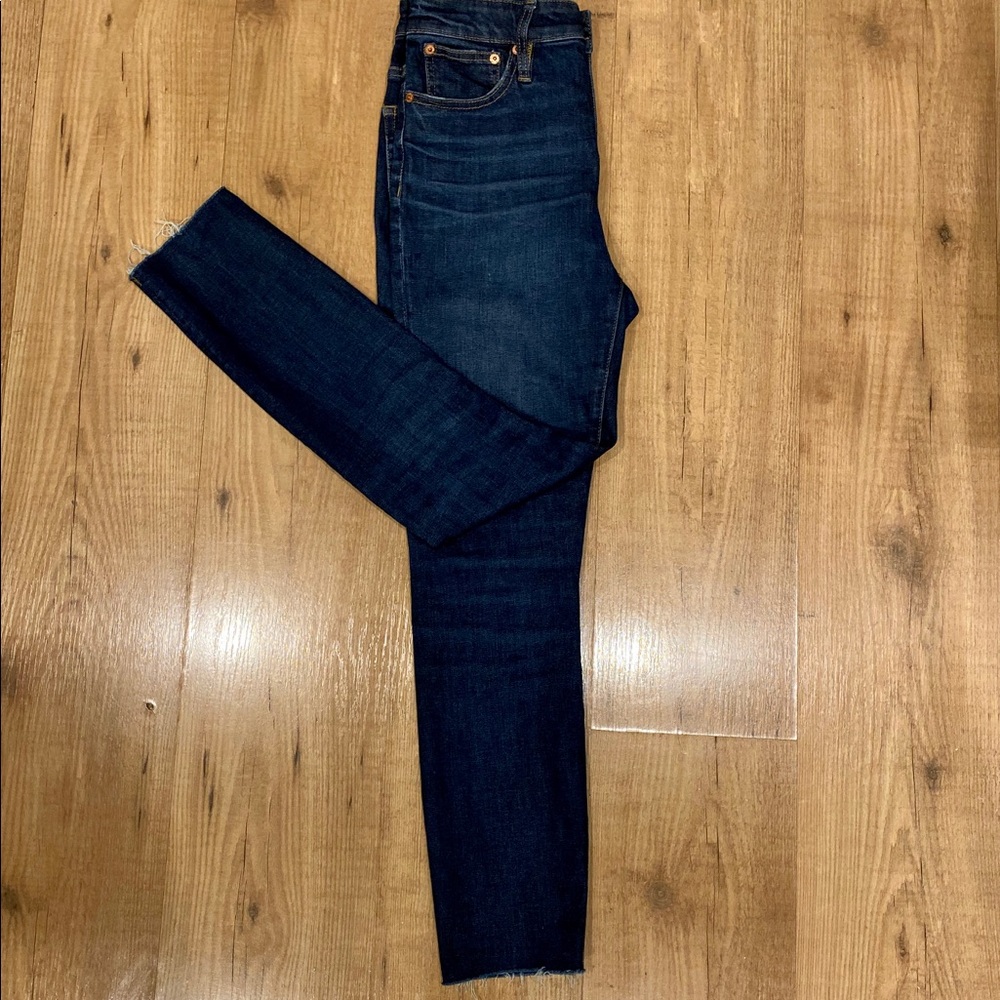 J. Crew Curvy Toothpick Raw Hem Denim Jeans